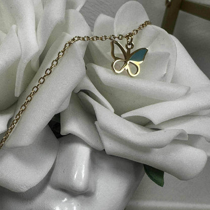 Mental wellbeing jewlery- Bioaesthetic healing - The Butterfly Necklace- Tiffany's blue