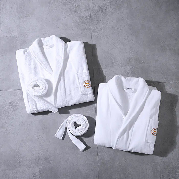 Hotel Quality Adult White Cotton Waffle Bathrobe