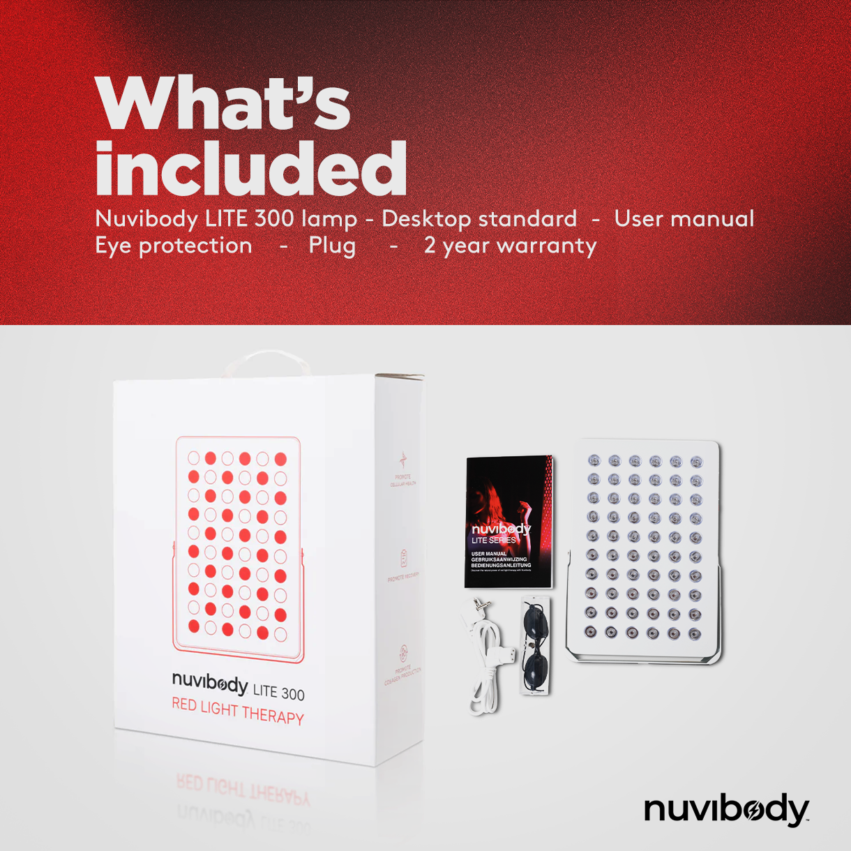 LITE 300 Nuvibody® Rood Lichttherapie Lamp