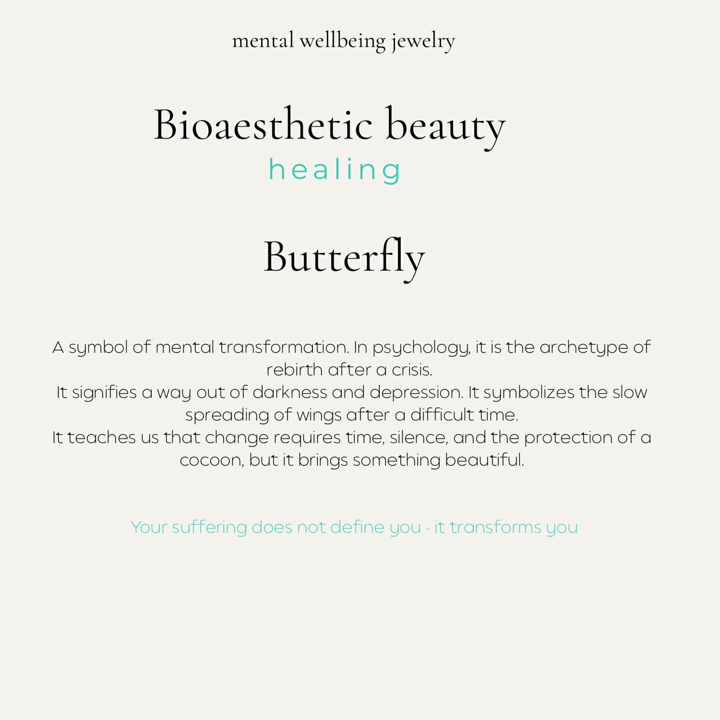 Mental wellbeing jewlery- Bioaesthetic healing - The Butterfly Necklace- Tiffany's blue