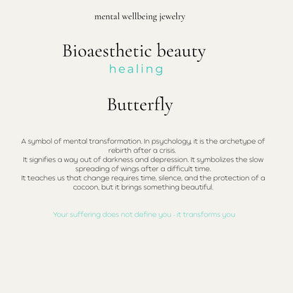 Mental wellbeing jewlery- Bioaesthetic healing - The Butterfly Necklace- Tiffany's blue