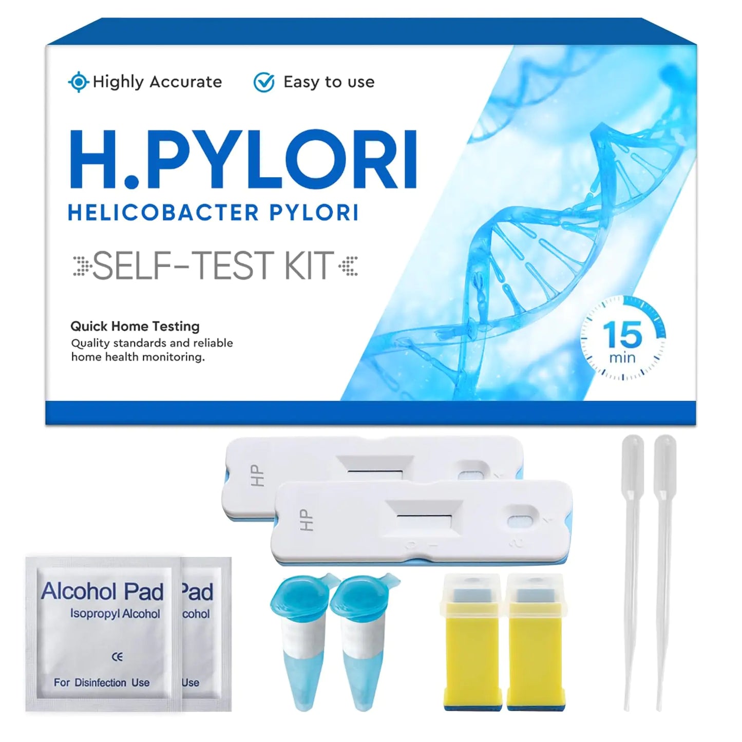 H Pylori Test Kit (2 Tests) Helicobacter Pylori Test at Home Results in 10-15 Minutes Highly Accurate & Easy to Use and Read