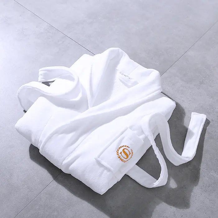Hotel Quality Adult White Cotton Waffle Bathrobe