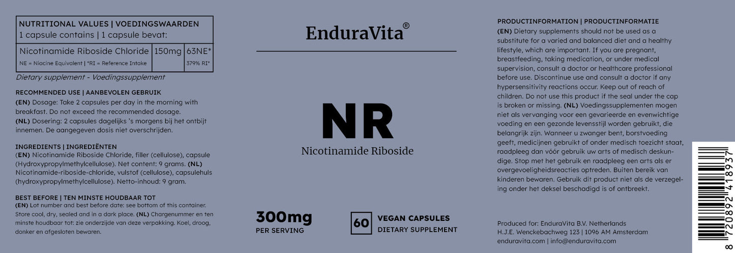Nicotinamide Riboside supplement 60x150mg