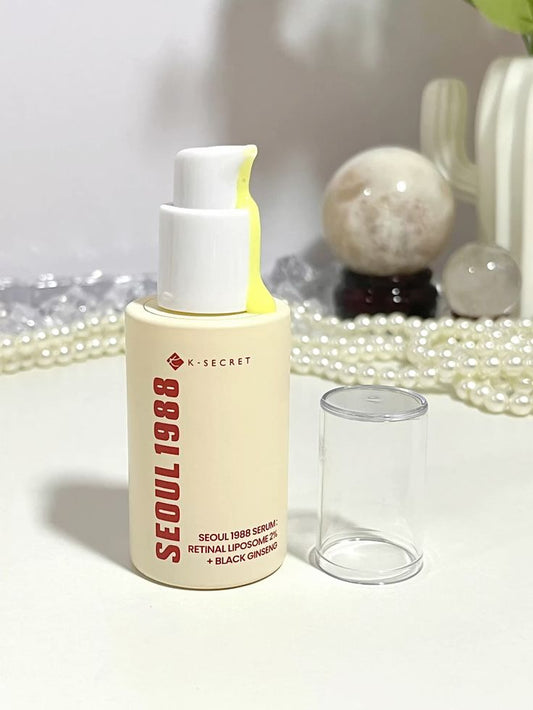 K-SECRET SEOUL 1988 Retinal Serum – 2% Retinal Liposome with Black Ginseng, Niacinamide, Bakuchiol, Vitamin C & 3 Peptides for Wrinkle Care & Anti-Aging | Korean Skincare | Fragrance-Free, Paraben-Free, Cruelty-Free – 30 mL