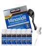 (6 Pack) Kirkland Minoxidil for Men Hair Regrowth Treatment Liquid Extra Strength 5% Topical Solution 6 Months Supply - Dropper Applicator and Microneedle Roller Included - Minoxidil Kirkland