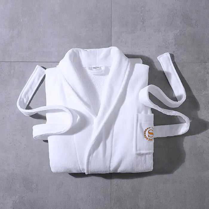 Hotel Quality Adult White Cotton Waffle Bathrobe