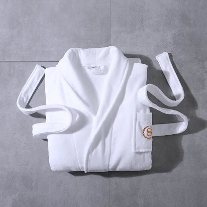 Hotel Quality Adult White Cotton Waffle Bathrobe